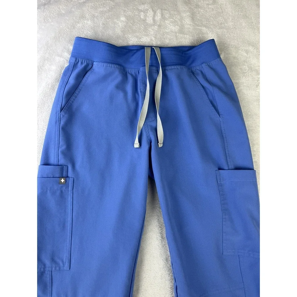 FIGS Axim Scrub Pants Men XS Blue Technical Collection Cargo Drawstring T2001